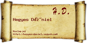 Hegyes Dániel névjegykártya